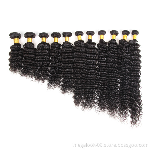 MEGALOOK 10a Mohawk Remy Tropical Natural Virgin Russian Deep Exotic Curly Hair Products